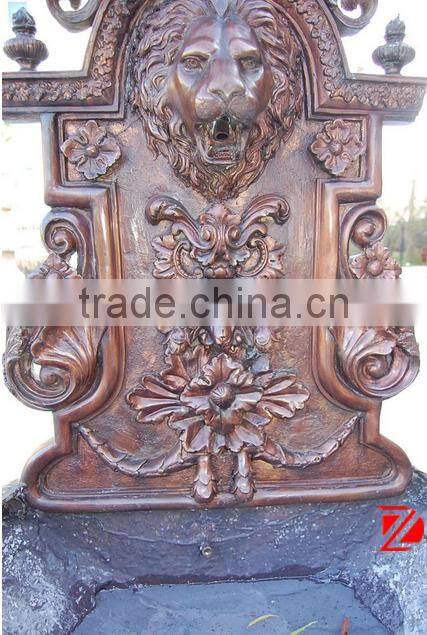 Cast garden bronze lion head water fountain sculpture statue