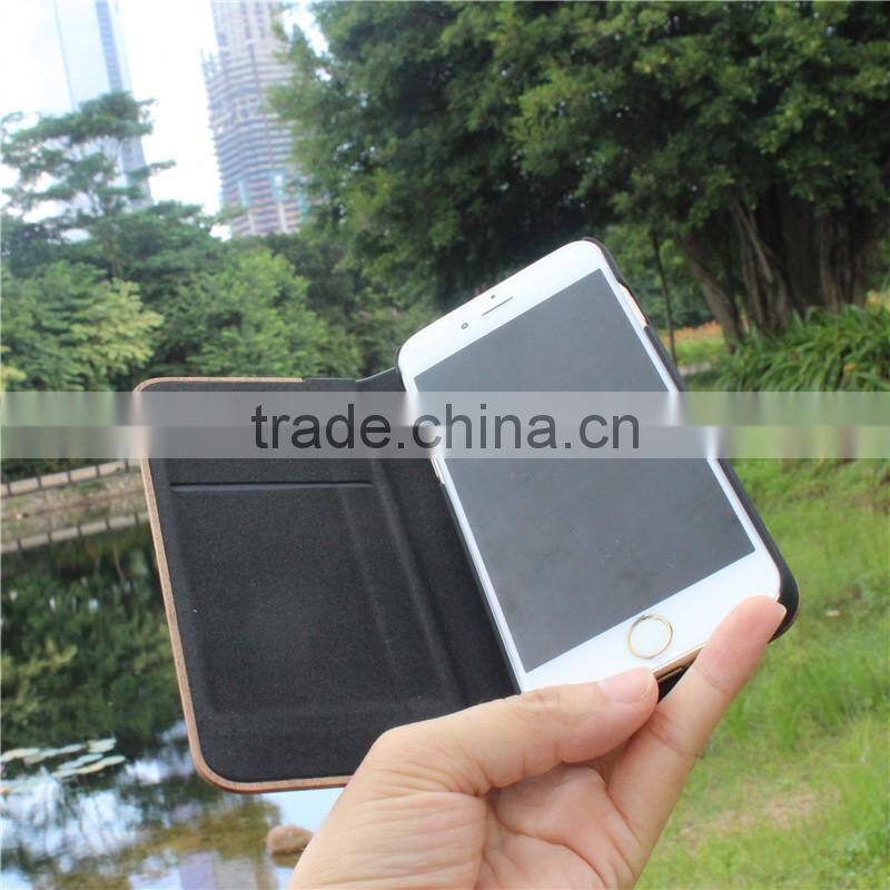 Classical Chinese walnut/bamboo/rosewood/cherry card bumper/pocket cell phone case for Iphone 7