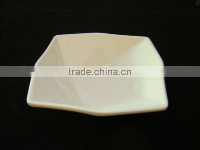 hotel white square melamine deep plate set