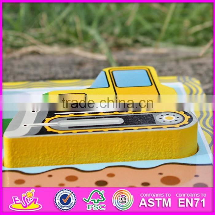 2016 new design educational car puzzle wooden learning shapes for toddlers W14D020