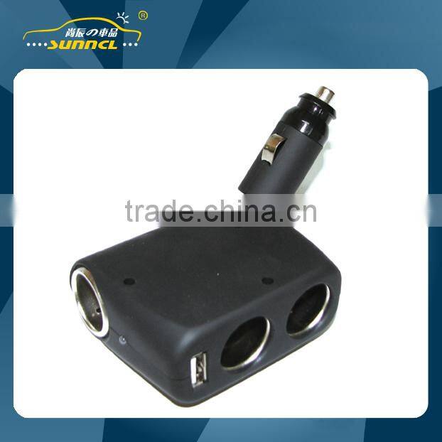CE Approval 5A 12V USB Car Cigarette Lighter Adapter Double Sockets for iPhone , Tablet