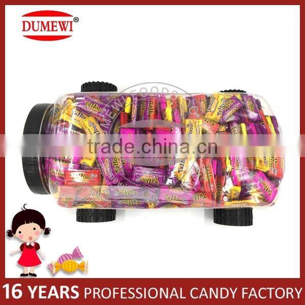 Tattoo Fruit Bubble Gum in Mini Car Jar