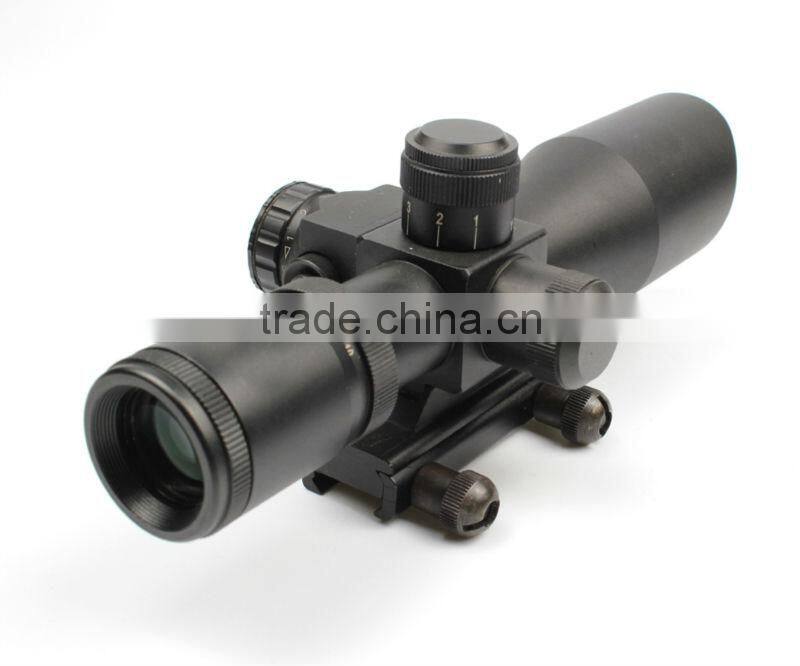 New compact 2.5-10X32 riflescope red green Mil-Dot Reticle with side attached red laser sight scope combo (FDA certified)