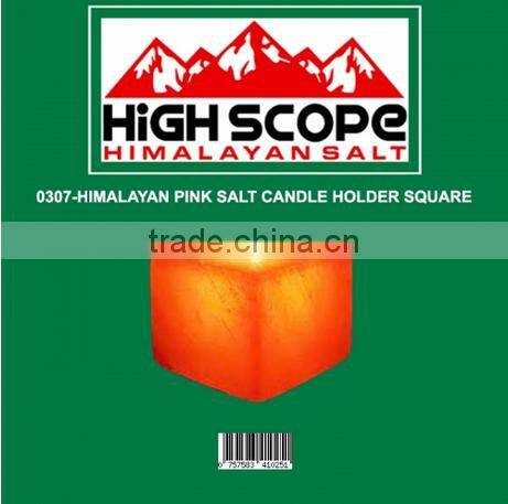 HIMALAYAN PINK SALT CANDLE HOLDER SQUARE SHAPE