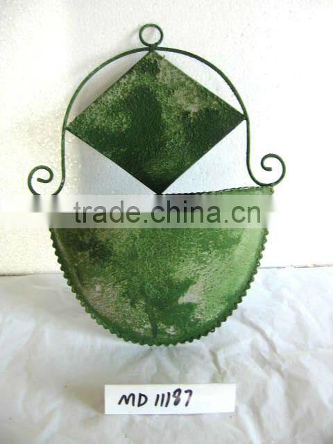 Green Galvanized Metal Bucket With Handles