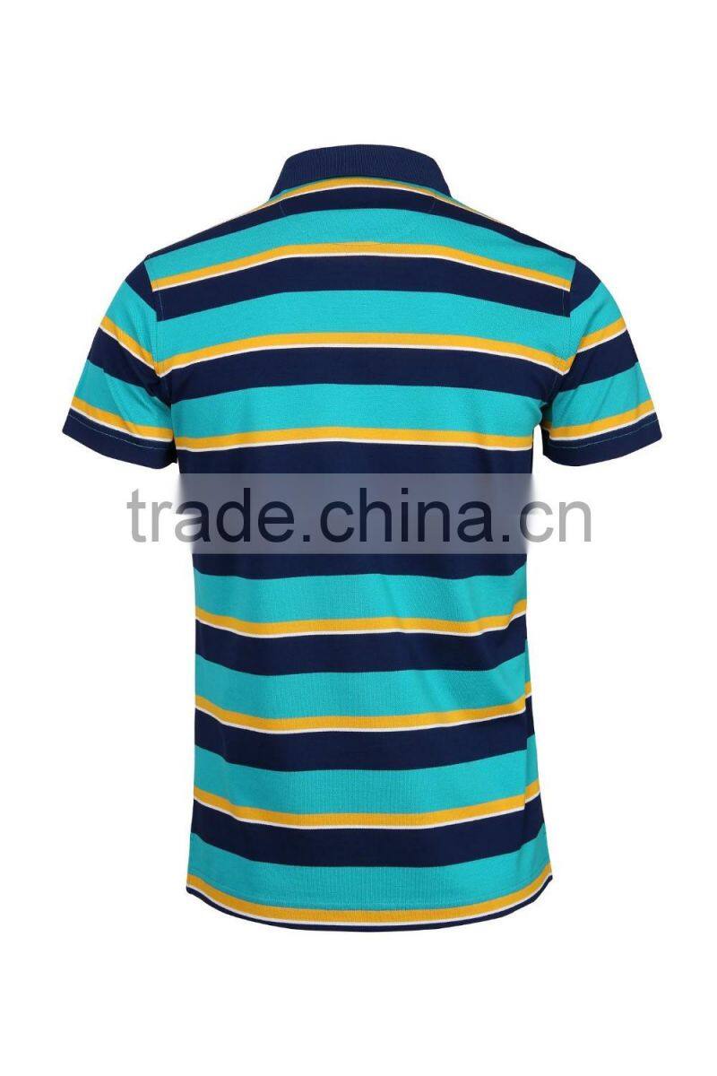 men fashion 100% cotton golf custom striped polo shirt