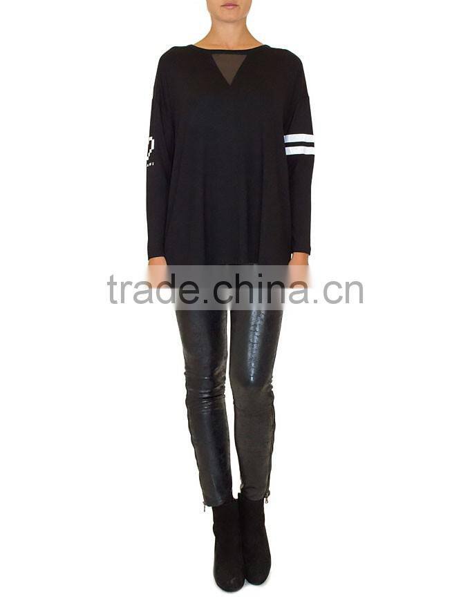 2015 New Fashion Round Neck Long Sleeve Polo Womens T-shirt Wholesale