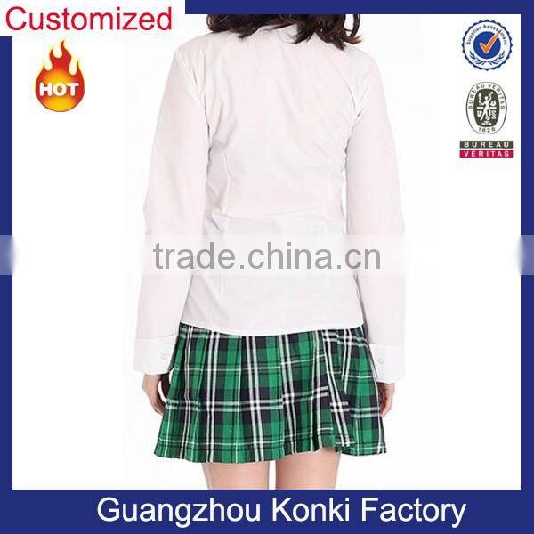 Factory OEM custom plaid pattern skirt girls high school uniform