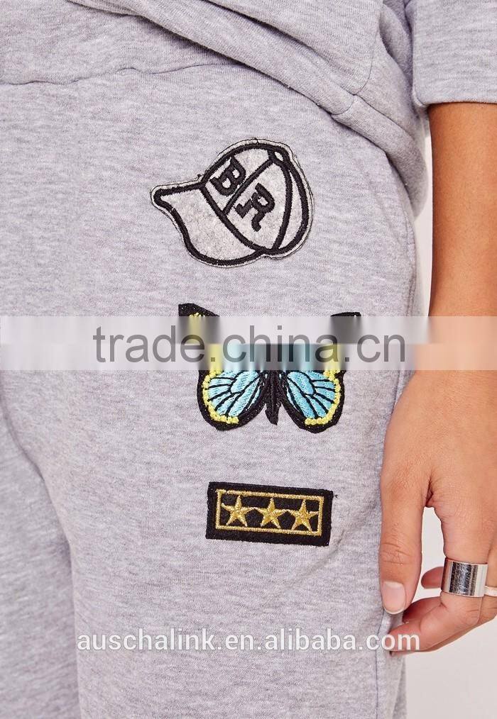 2016 new design girls grey cheap fashion sport pants