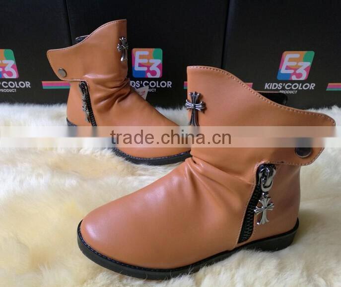 GZY stock lot high quality children leather boots