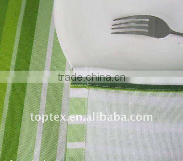 100% cotton stripes fabric water proof table cloth