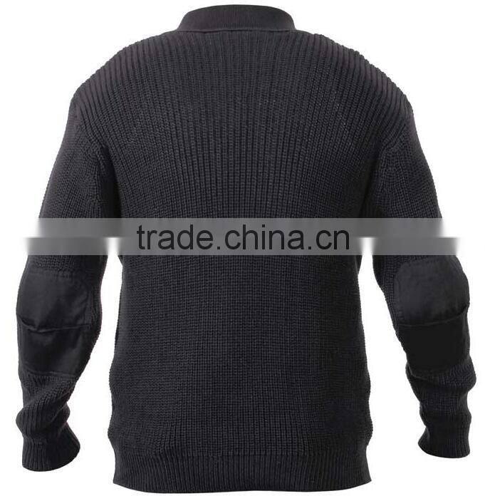 Classic style cotton/ acrylic/ woolblack mens military combat sweater