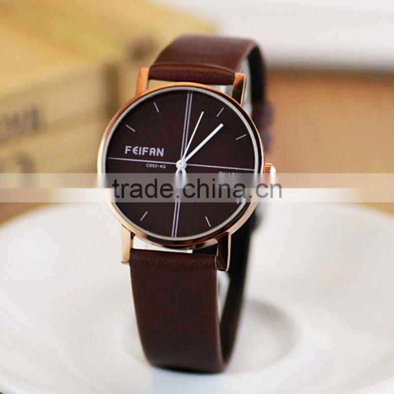 2016 Colorful Geneva Leather Casual Quartz Watch Student Wrist Watch