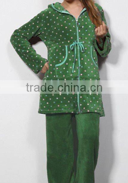 Ladies' polyester bath robe set