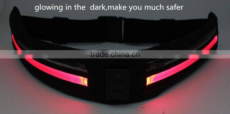 battery control LED flashing reflective flip belt running safety warning belt