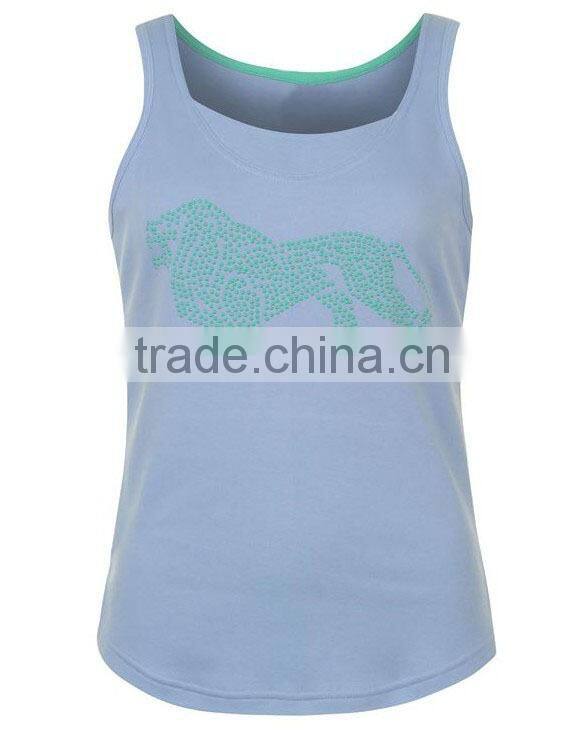 Animal Beading Design Sleeveless With Women Tank Top