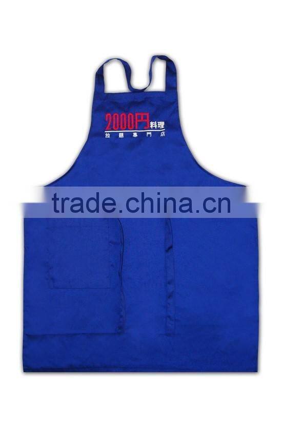 100% cotton canvas Apron Bule printing design kitchen cooking bib apron
