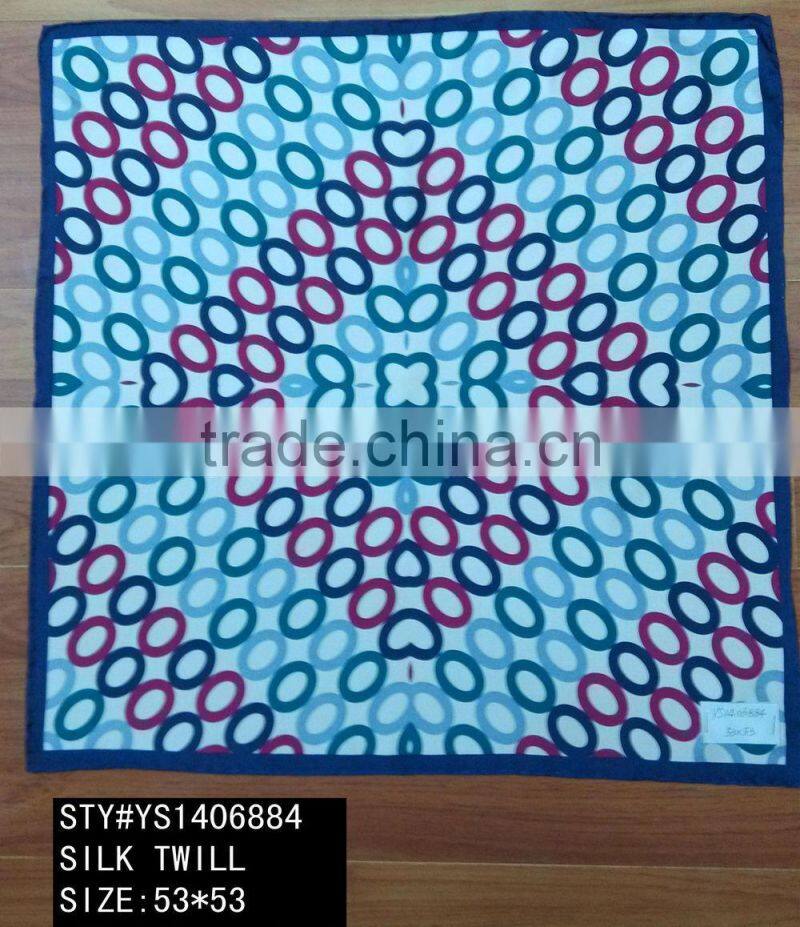 Small Square Silk Scarf, silk twill, plain crepe satin, satin stripped