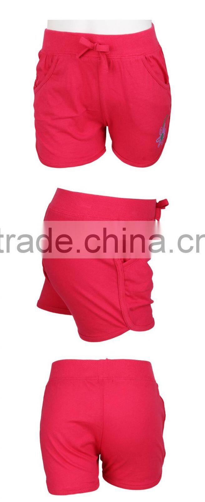 Best Selling Comfort Cotton Elastic Girls Sports Sweat Shorts with OEM ODM