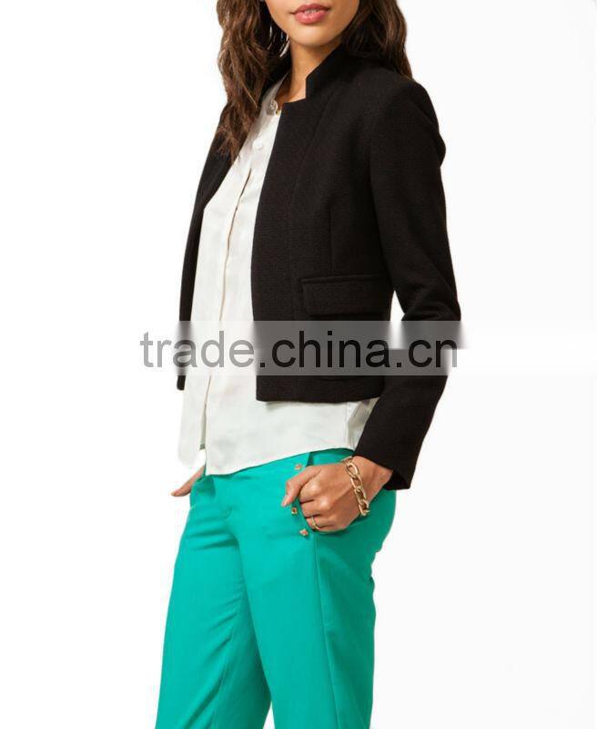 Textured Open Front Blazer