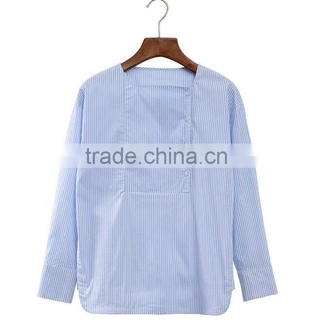 2017 summer hot sale Fashion Style stripe women cool cotton shirt top