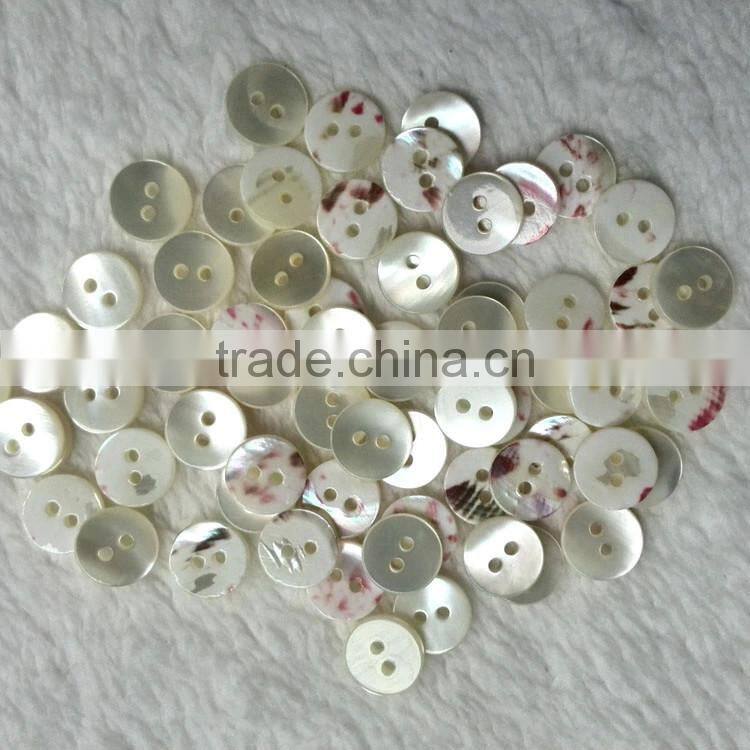 2 Holes High End Women Shirt Buttons Natural White Mother of Pearl Buttons