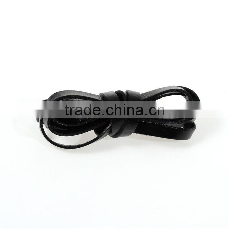 String Materials 2 Yards 6mm Black Cowhide Leather Jewelry Cord Rope