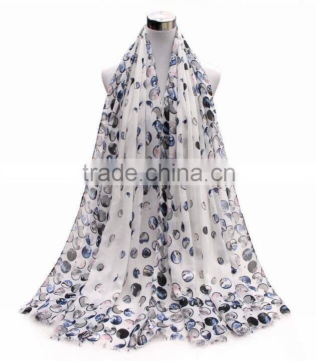 YiWu Market Fashion Custom Lady Scarf Dot Printed Scarf