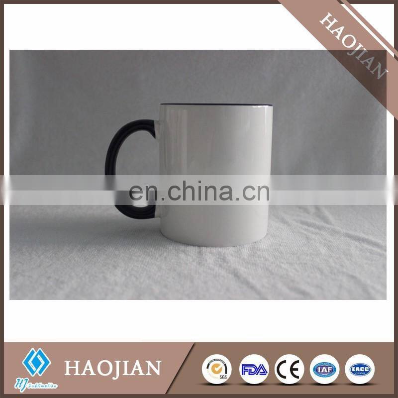 11oz sublimation inner+handle color cup ceramic coffee mugs