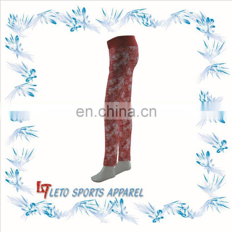 Flower Print High Waist Stretch Fitness Long Pencil Pants Leggings Trousers For Ladies&Girls