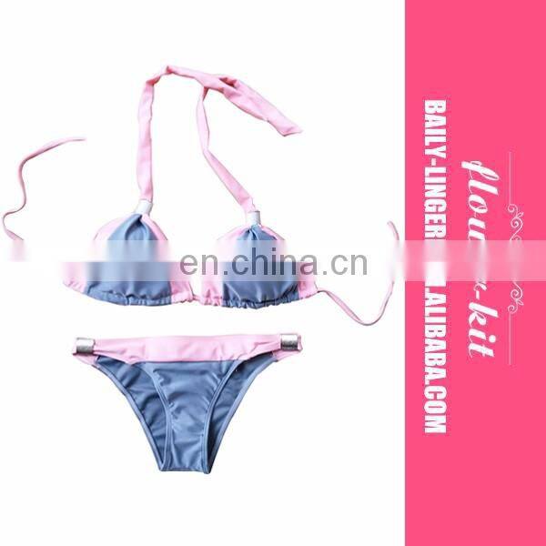 Accept Small Order Women Sexy Stripe Halter Bikini