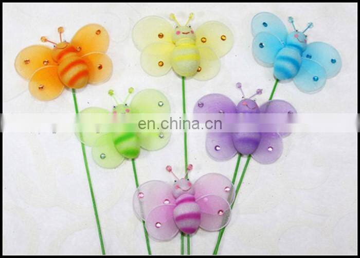 Artificial nylon bee ,stuff bee garden stick,silk bee stick