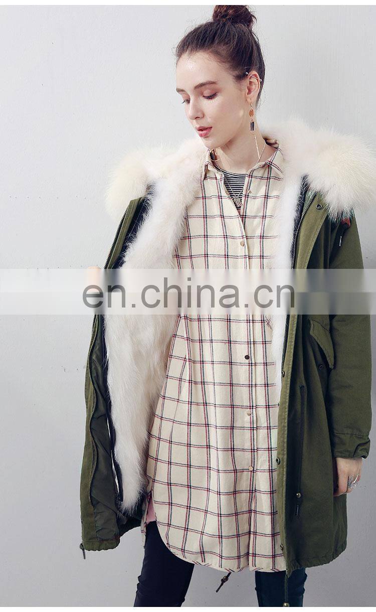 Black Parka London Style Parka Womens Colorful Fox Fur Lined Winter Parka for Girls