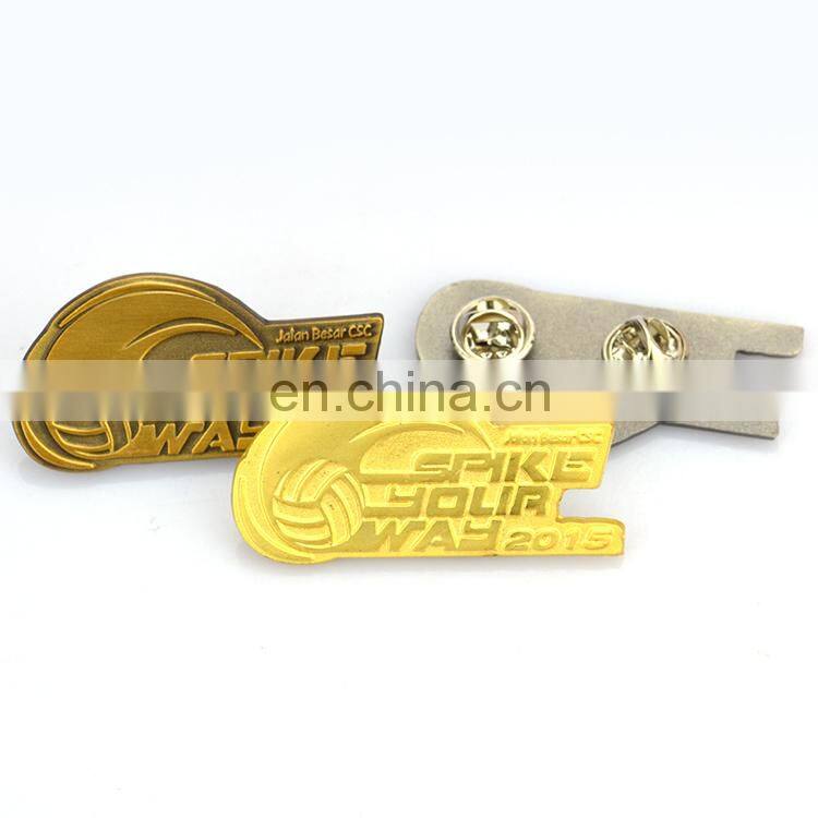 Die cut metal trading pins with gold plated
