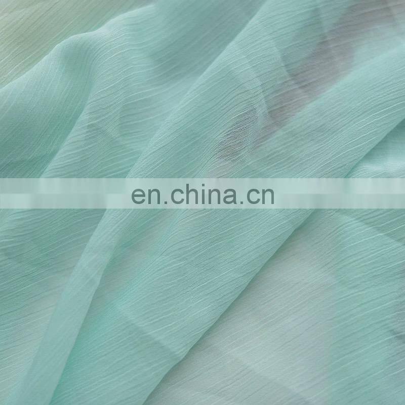 High quality plain crepe polyester crinkle chiffon fabric garment fabricfor dress