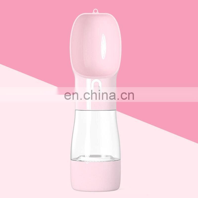 Wholesale Factory Manufacturer Custom Logo Plastic Travel Drink Feeder Portable Food Pet Dog Water Bottle