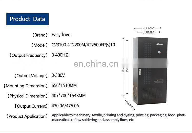 High Performance Available General 0.4-850kw Inverter VFD Single Phase Variable Frequency Drive