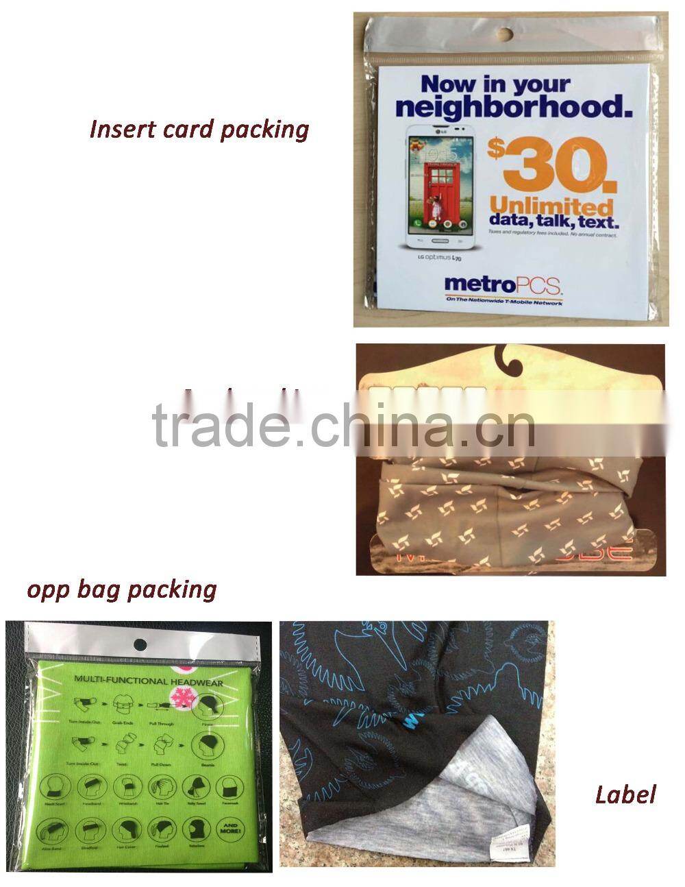 2016 Printed Dyed Customized Polyester Neckwrap/Bandana