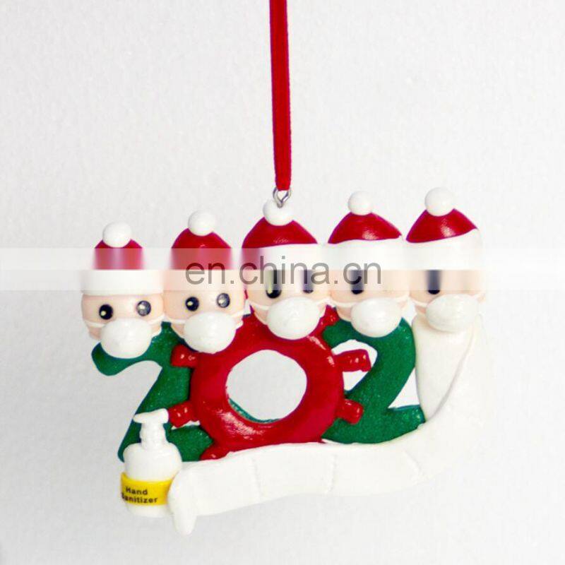 2020 new design DIY family name Blessing Resin Snowman Christmas Tree Hanging santa Christmas Ornament
