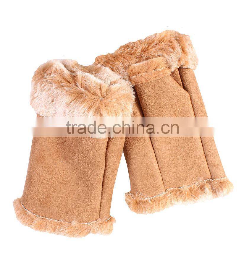 genuine sheepskin custom fingerless gloves wholesale
