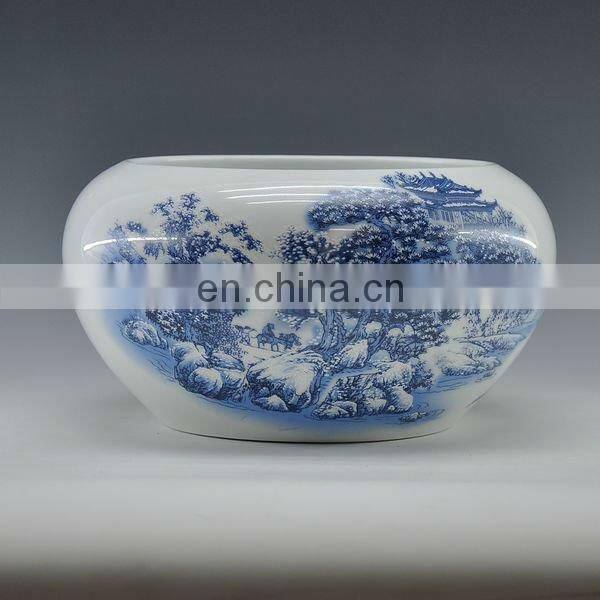 Delicate Jingdezhen Blue and White Ceramic Small Fish Bowls Jars