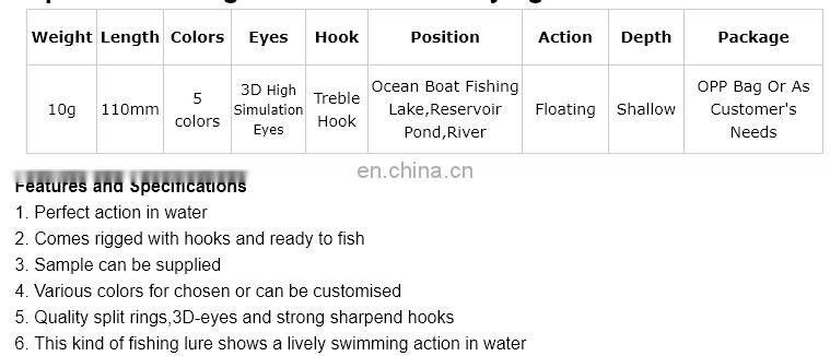 floating 11cm 10g artificial pencil bait  fishing lures hard pencil  lures hard body bait  fishing  lures