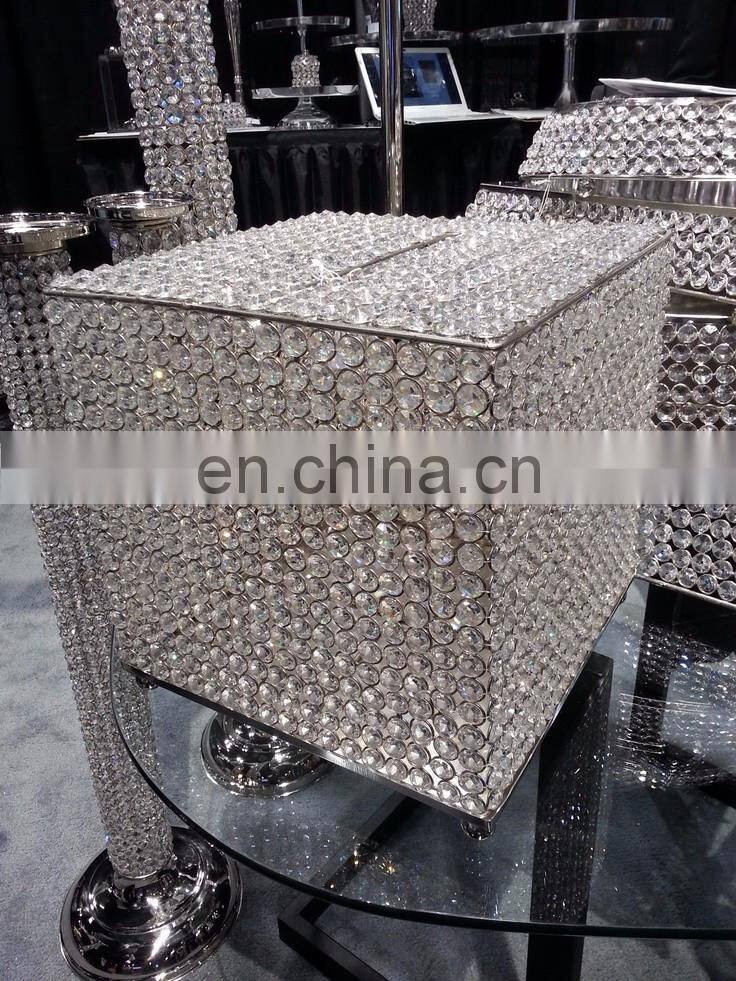 round mini crystal wedding box