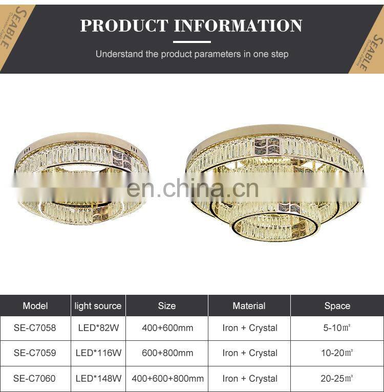 Modern Style Indoor Decoration Dining Room Living Room Modern LED Crystal Ceiling Light