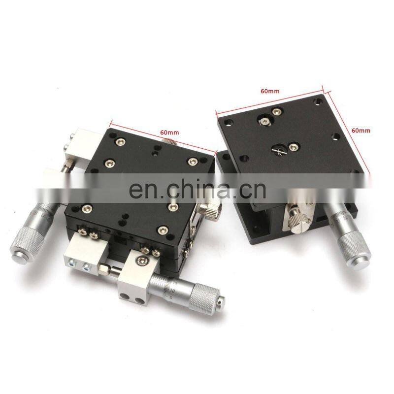 60x60mm Trimming Platform Bearing Tuning Sliding Table XYZ 3 Axis Linear Stage