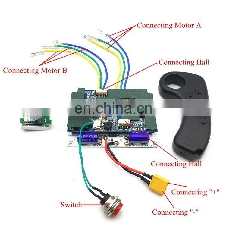 10S 36V Electric Skateboard Controller Dual Motor Driven Type with Remote ESC Substitute