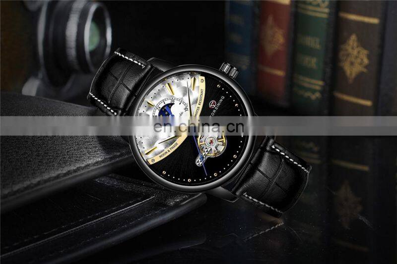 Forsining 339 Moon Phase Man Watches Chronograph Luxury Tourbillon Automatic Mechanical Watched Luxury
