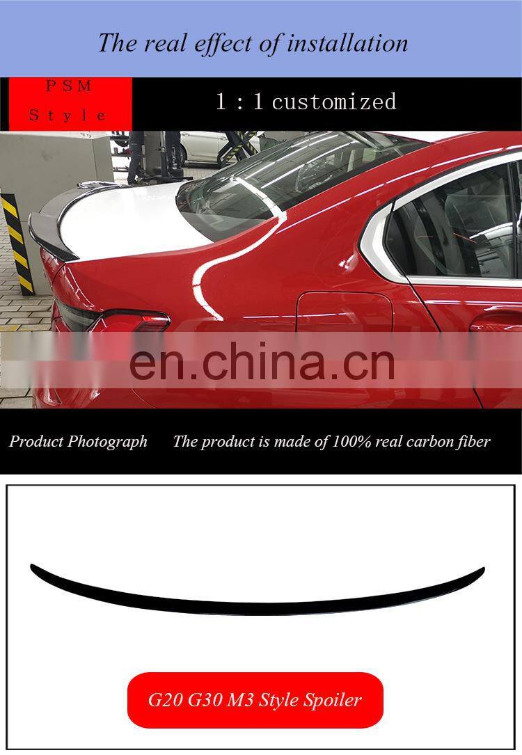 Runde Excellent Quality M3 Style Auto Carbon Fiber rear Spoiler for 2020-In BMW 3 Series G20 G28 Spoiler