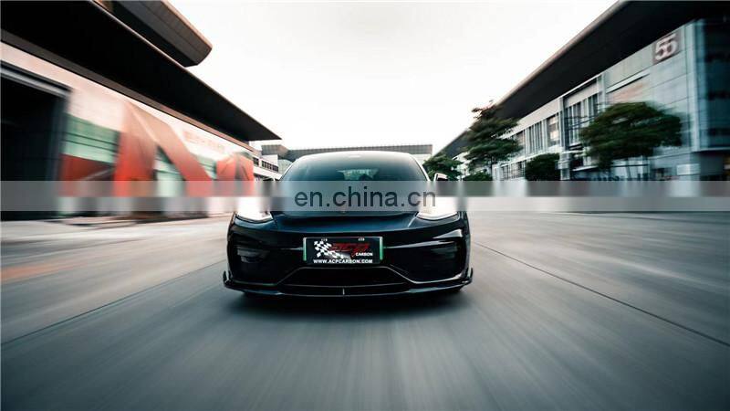 Runde Top Quality For Tesla Model 3 Upgrade ACP Style Half Carbon Fiber Body Kit Front Bumper Rear Bumper And Hood