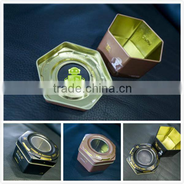 Hexagon Metal Box Small Tin Can